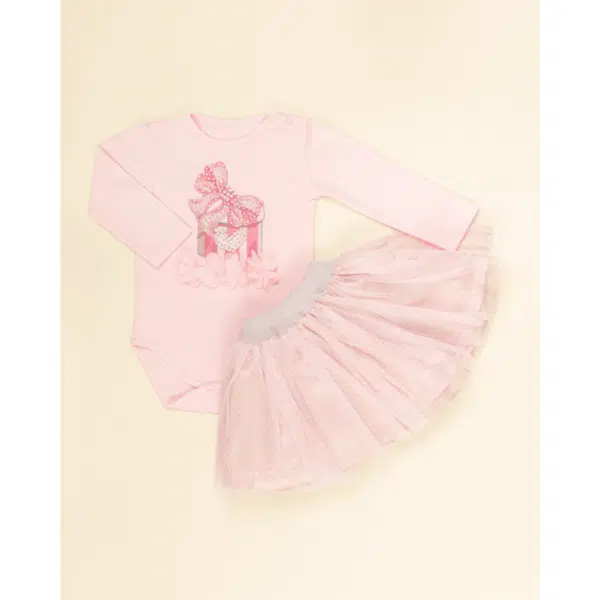 Caramelo pink tulle skirt on baby model