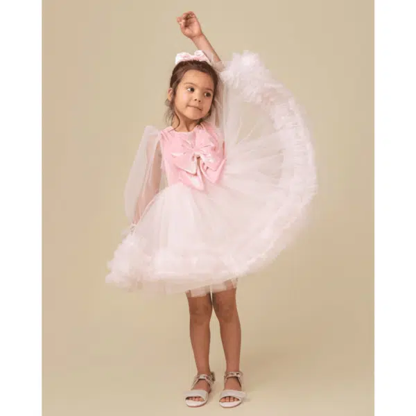 Caramelo tulle balloon sleeve party dress