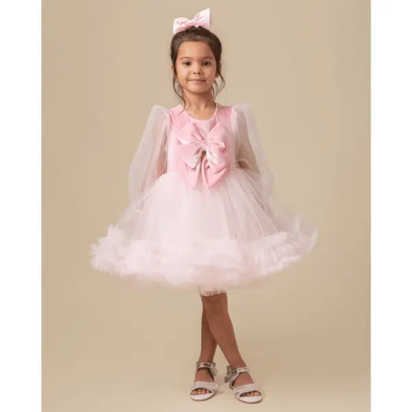 Caramelo tulle balloon sleeve party dress