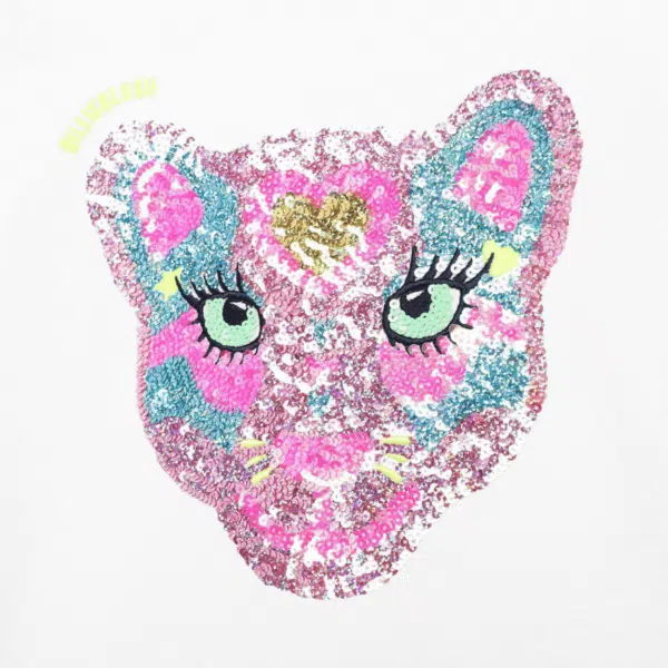 billieblush girls sequin cat tshirt front view