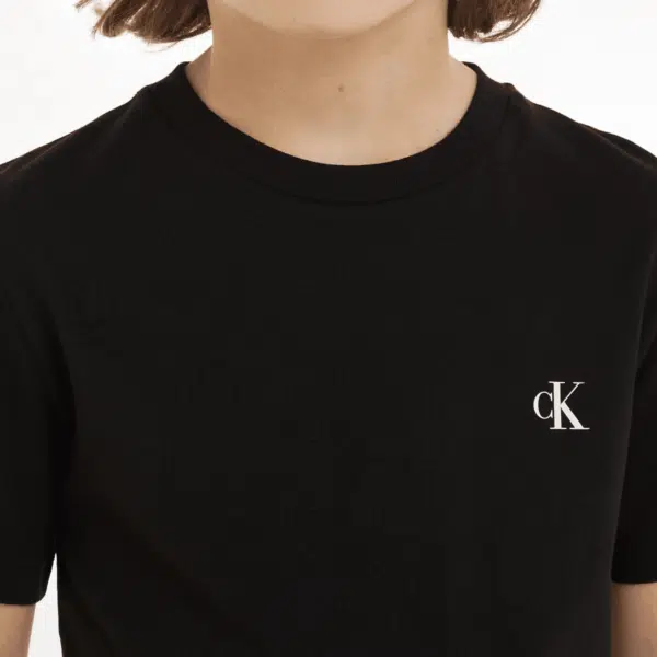 calvin klein boys tshirt in black on model