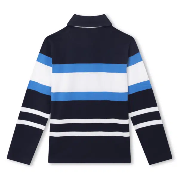 boss boys stripy long-sleeved polo shirt