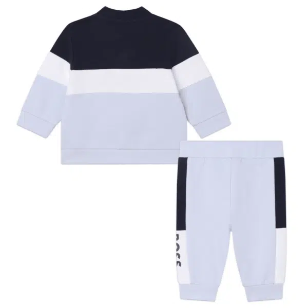 boss colour block baby tracksuit front view