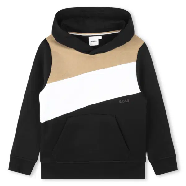 boss colourblock jumper on white background