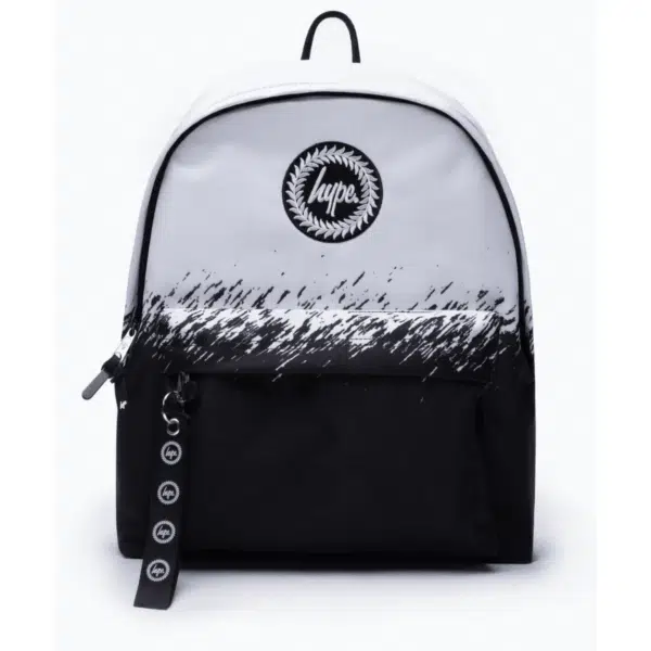 Hype Black & White Scratch Fade Backpack