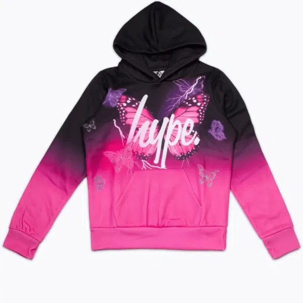 Hype Black Fade Butterfly Hoodie