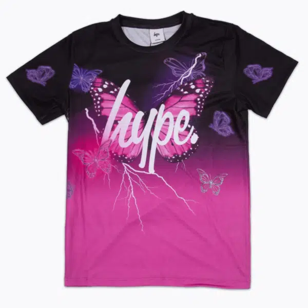 Hype Black Fade Butterfly T-Shirt