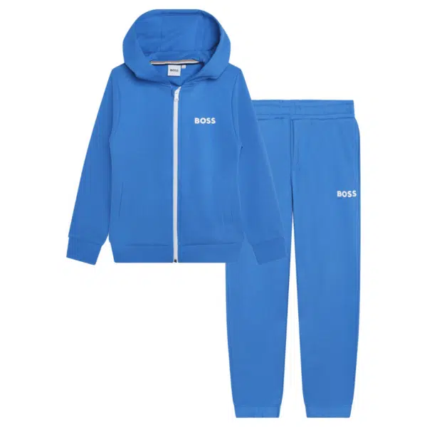 boss boys bright blue tracksuit