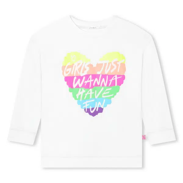 billieblush girls long sleeve rainbow heart t shirt front view