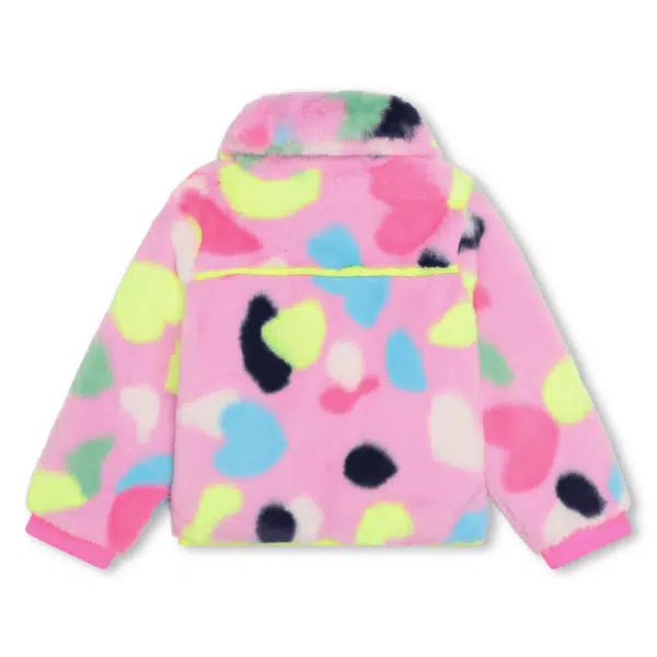 billieblush multi coloured girls fleece coat back view