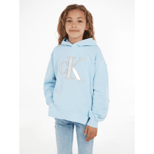 Kids Children\'s Girls Monogram designer Calvin Metallic - clothing Life Satin Hoodie Klein - Clothing