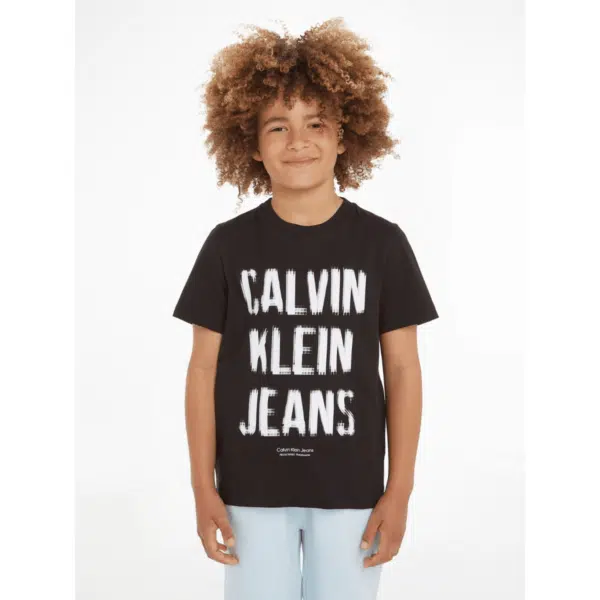 calvin klein jeans black tshirt on boy model