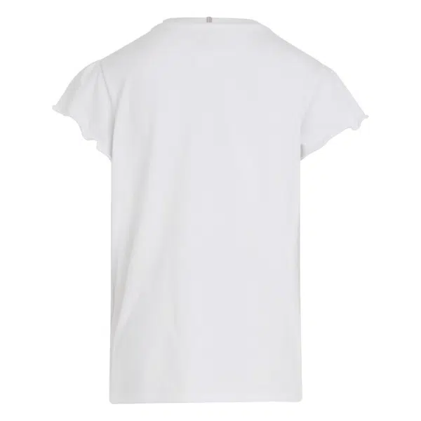 tommy hilfiger girls white tshirt on white background back view