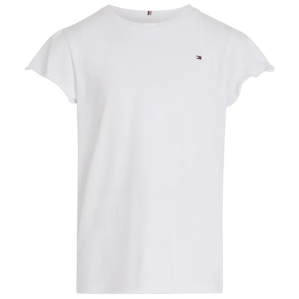 tommy hilfiger girls white tshirt on smiling model front view