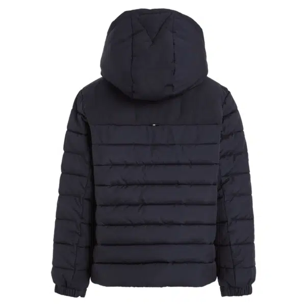 Tommy hilfiger boys new york black hooded jacket back view