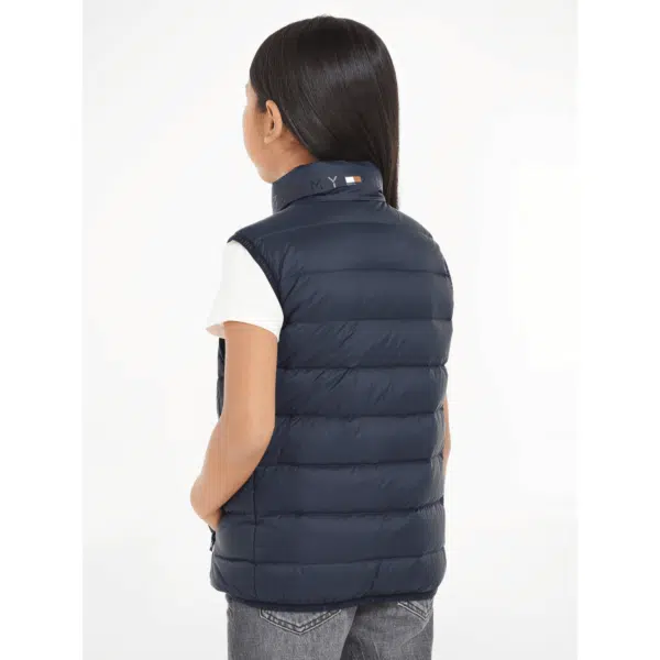 Tommy Hilfiger unisex black gilet back view on girl model