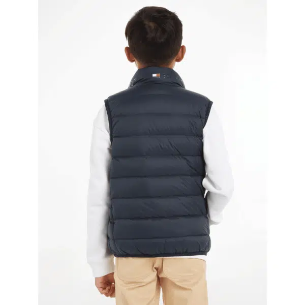 Tommy Hilfiger unisex black gilet back view on boy model