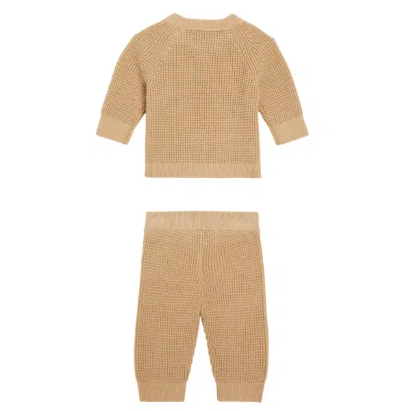 CK baby camel waffle tuck knitted set