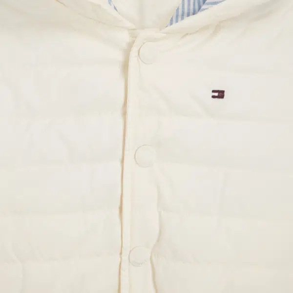 tommy hilfiger baby cream quilted jacket close up