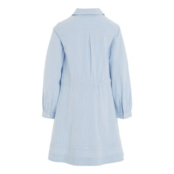 tommy hilfiger girls pale blue striped shirt dress back view