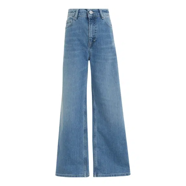 tommy hilfiger girls baggy mid wash jeans