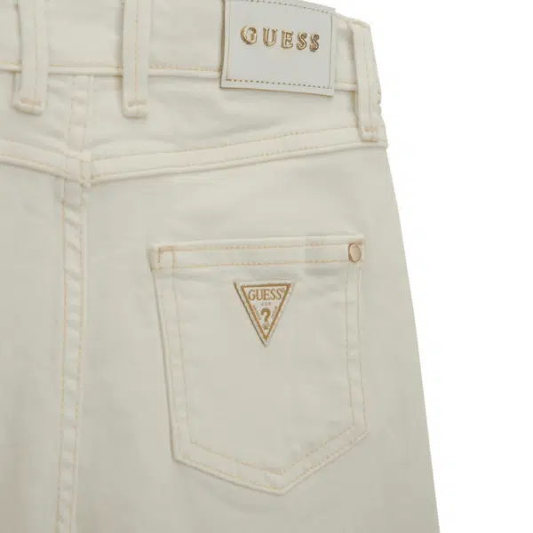 guess girls cream denim shorts front view