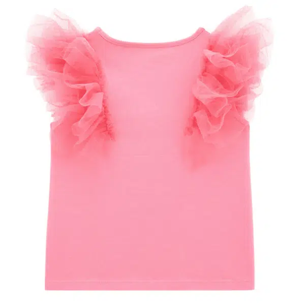 guess girls pink shirt with frilly sleeves