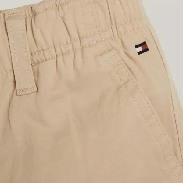 tommy hilfiger beige skater boys trousers close up