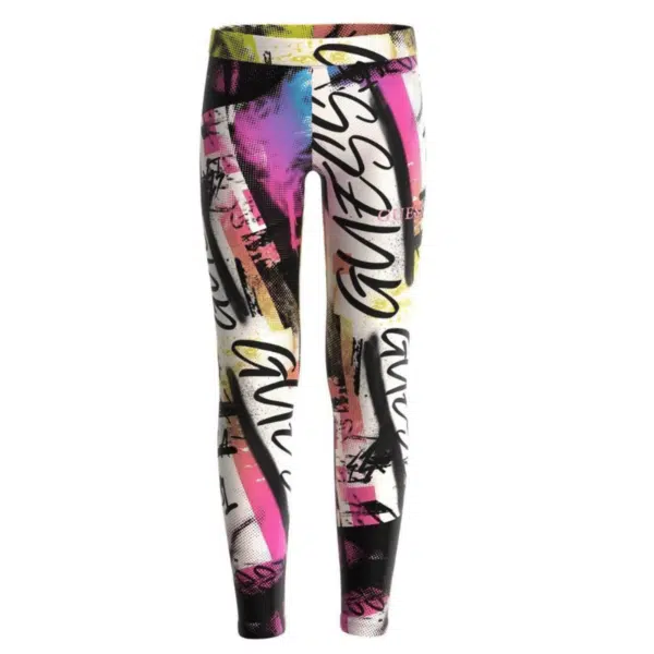 guess girls graffiti style leggings front view