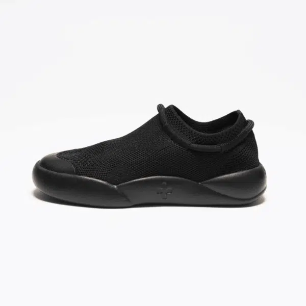 dubs childrens all black eco friendly trainers side view