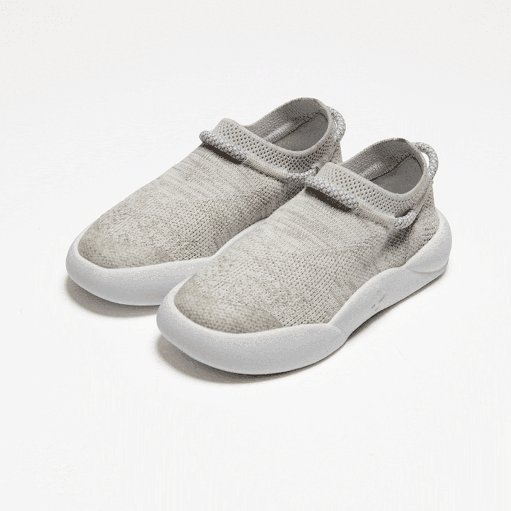 dubs childrens flex light grey eco friendly trainers top view