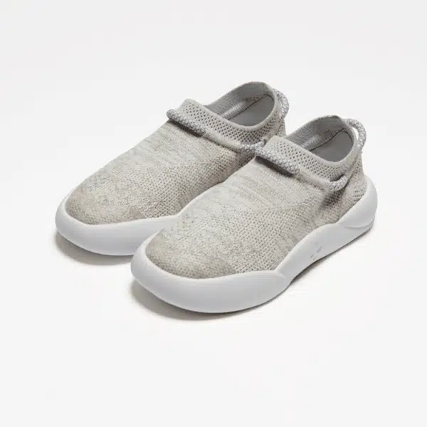 dubs childrens flex light grey eco friendly trainers top view