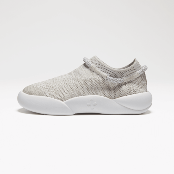 dubs childrens flex light grey eco friendly trainers side view