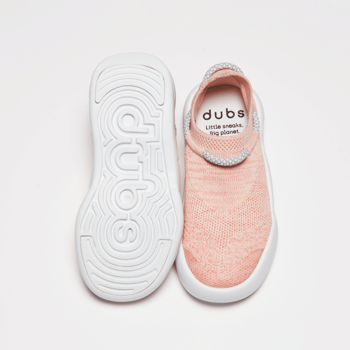 dubs childrens flex orange pink eco friendly trainers top view