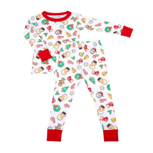 Magnolia Baby Holly Jolly Cookies Big Kid Long Pajamas (2)