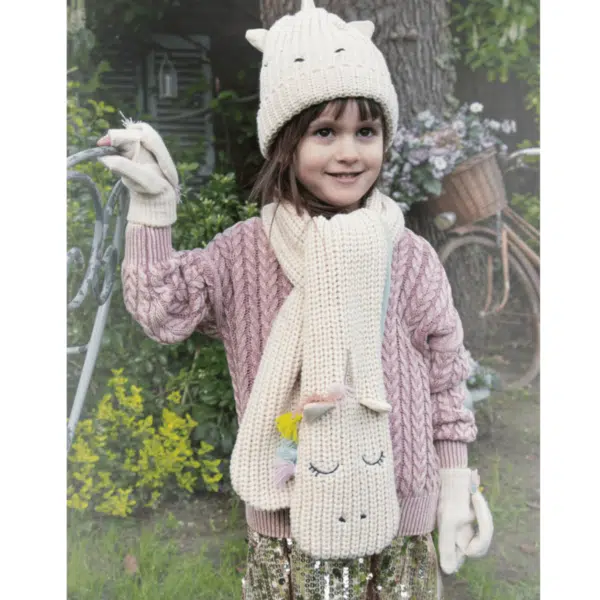 Rockahula Girls Rainbow Unicorn Knitted Gloves - Image 2