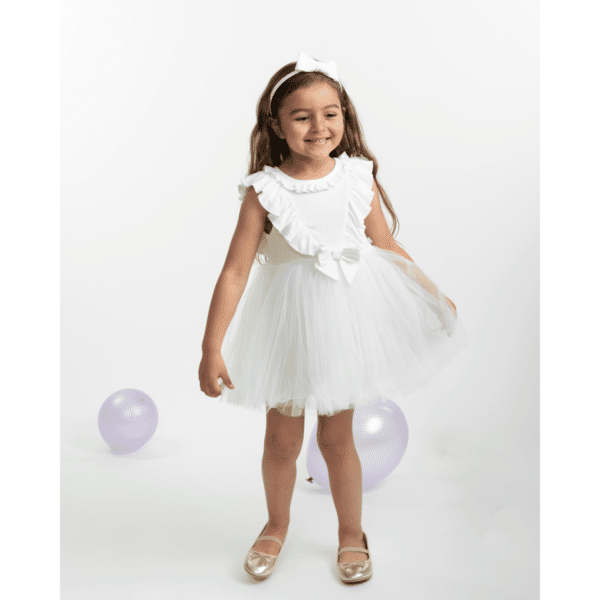 Caramelo Girls Ribbed Tulle Dress with Hairband (6)