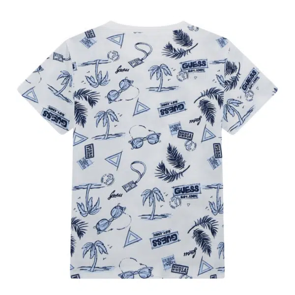 Guess Boys Tropical Print T-Shirt - Image 2